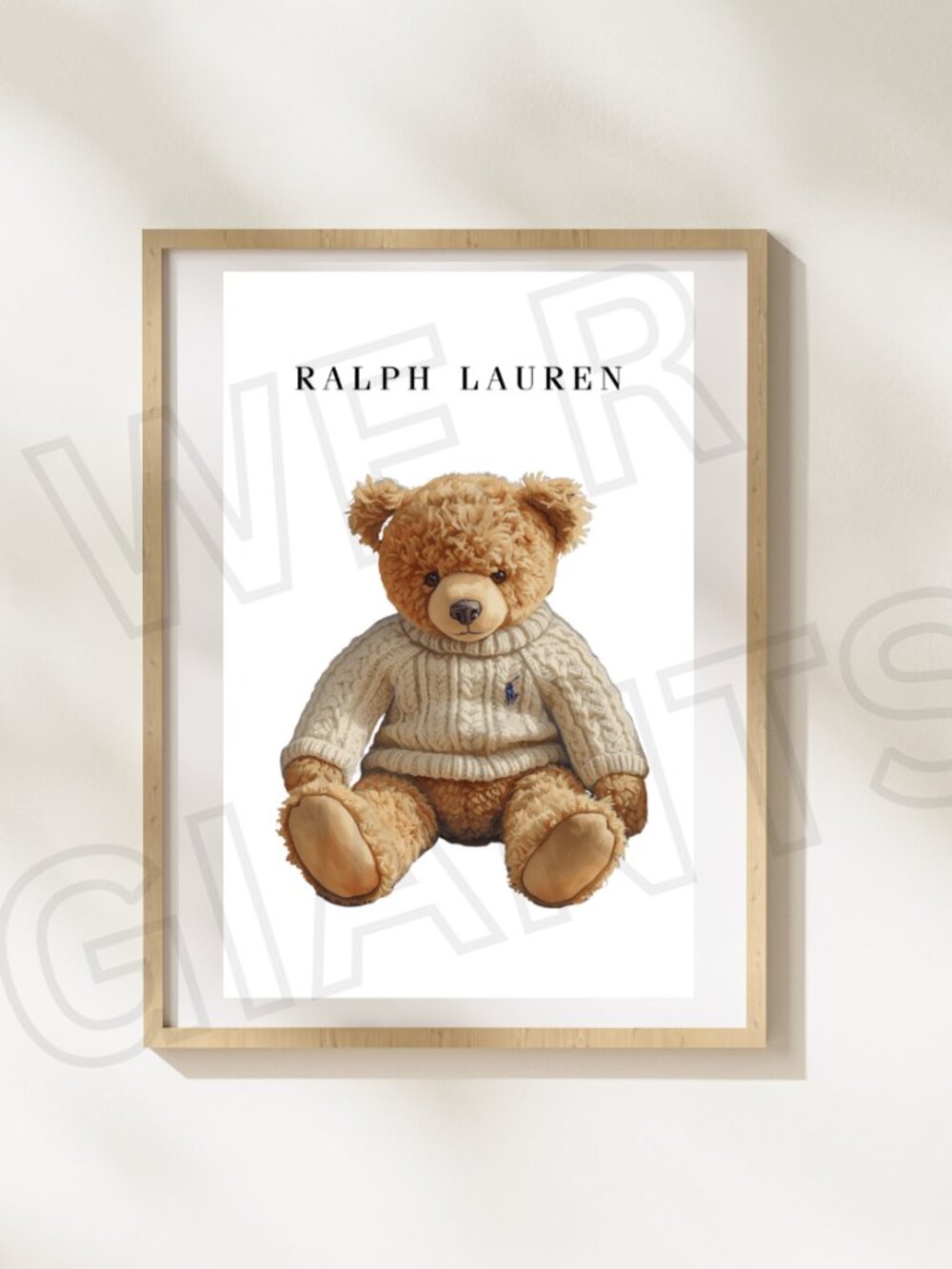 Ralph Lauren Teddy Bear in Sweater 11x17 Art Print